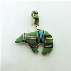 Varisite Channel Inlay Bear Pendant