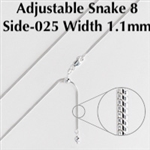 Adjustable 8 Sided Snake-025 Chain 22"