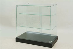 Frameless floor display case