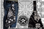 Custom Belt Loop Snap Biker Cross Bandana Rock n Roll Heavy Metal clothing accessories Rock n Roll GangStar