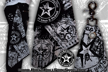 Wear It Loud & Proud! Custom Belt Loop Flair Bandana Gray on Black Rock and Roll Heavy Metal Biker accessories lifestyle Rock n Roll GangStar