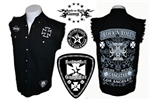 Biker Cross denim cut off sleeveless shirt Rock n Roll Heavy Metal clothing shirt Rock n Roll GangStar