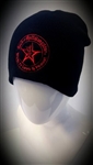 Stretch Beanie Black with Red Wear It Loud & Proud! logo Stocking Cap Winter Hat Rock and Roll Heavy Metal Biker clothing apparel accessories lifestyle Rock n Roll GangStar Apparel