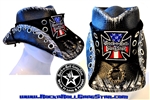 Custom Shapeable Cowboy Hat black version 6 Rock and Roll Heavy Metal hats accessories biker iron cross