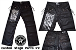 Custom Stage Pants with grommet & suede lacing work FREE Shipping Rock and Roll Heavy Metal clothing & accessories