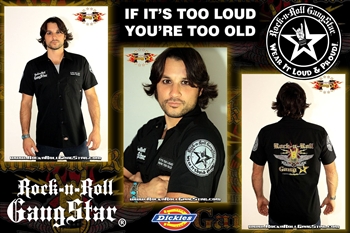 Rebel Emblem If It's Too Loud You're Too Old Dickies Work Shirt Heavy Metal Rock and Roll Clothing