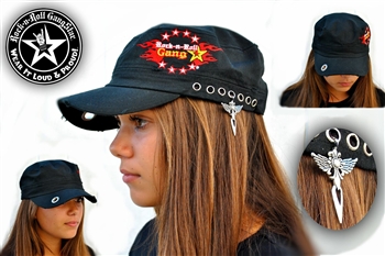 Custom Military Style Hat Rock n Roll Heavy Metal clothing accessories