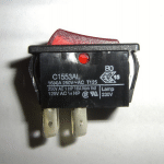 F340411 Switch Rocker Red Illum Dpst