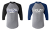 Kraze 2 Color Front Grey 3/4 Sleeve Raglan T-Shirt