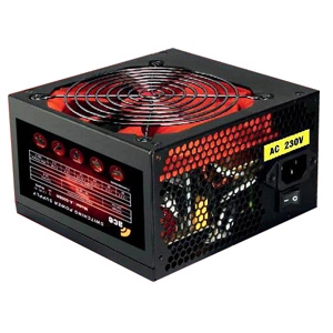 Ace 650W PSU, ATX 12V, Active PFC, 4 x SATA, PCIe, 120mm Silent Red Fan, Black Casing