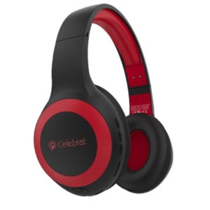 Celebrat Wireless Bluetooth Headphone with Mic Red