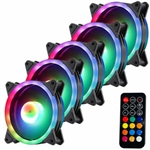 JEDEL 5 Pack RGB Case Fans 120MM LED Cooling With HUB & Remote