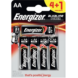 Energizer 5 Pack AA Alkaline Power Batteries (E300483501)