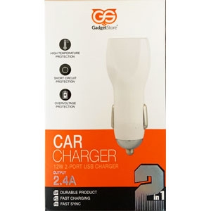 2.4A Dual USB Car Charger with Micro USB Cable