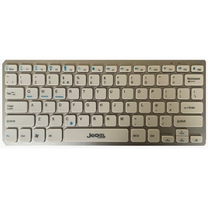 Jedel Portable Wireless Bluetooth Keyboard 2.4ghz White Keys Silver