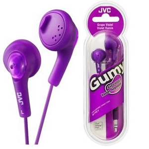 JVC Gumy Bass Boost Stereo In-Ear Headphones Violet (HA-F160)