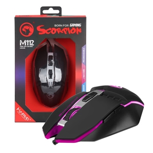 Scorpion USB 7 Colour LED Black Programmable Gaming Mouse (M112)