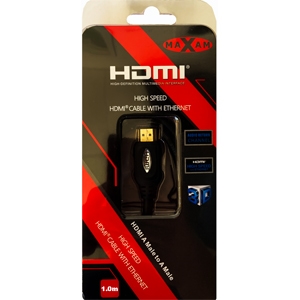 MAXAM 1M HDMI Cable M-M 28AWG Gold ver1.4 Retail