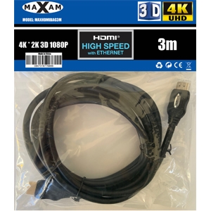 MAXAM 3M HDMI Cable M-M 28AWG Gold ver1.4 (Polybag) Retai3