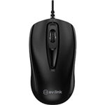 AV-LINK USB 3 Button Optical Mouse  Black