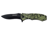 Assisted Folding Knife - Green Skulls