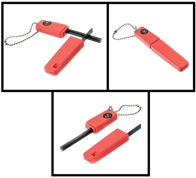 3-In-1 Survival Flint Fire Striker, Compass, Whistle