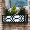 24" Canterbury Aluminum Window Box With Ornamental Wrought Iron Ovals ans Circles
