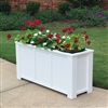 72" Daisy Self Watering PVC Rectangular Planter Box With Corner Legs And Horizontal Trim