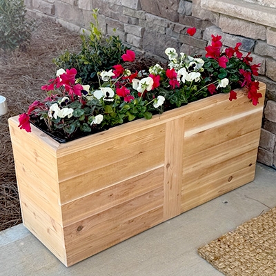 36" x 18" x 12" Farmhouse Self Watering Cedar Planter (PVC Composite)