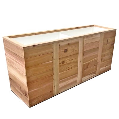 48" x 30" x 18" Farmhouse Self Watering Cedar Planter (PVC Composite)