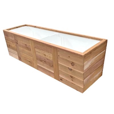 72" x 18" x 18" Farmhouse Self Watering Cedar Planter (PVC Composite)