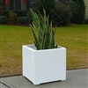 28" x 28" x 28" Modern Plain, Simple Square Planter For Outdoors In White