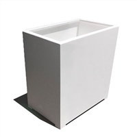24" x 18" x 36" Modern Long, Large Simple White Outdoor Planter