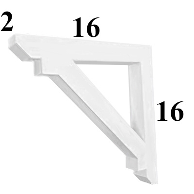 Decorative PVC Bracket, PVC Millworks, Azek, Versatex - Style P11