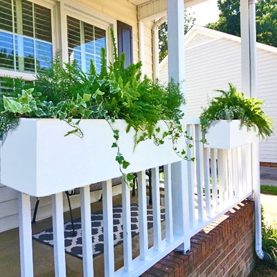 36" Planters on Balcony Rails | Modern Rail Planter