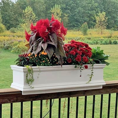 4' Railing Privacy Planter | 48" Charleston Rail Top Planter