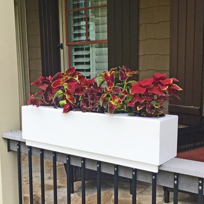 42" New Age Modern Railing Planter For Porch And Deck Rails