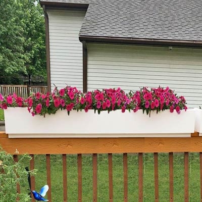 66" New Age Modern Railing Planter For Porch And Deck Rails