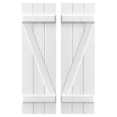 Z-Batten Board and Batten Composite PVC Shutter