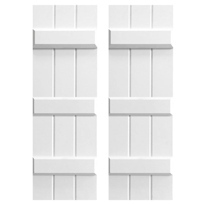 3-Batten Board and 3-Batten Composite PVC Shutter Pair With Three Cross Members