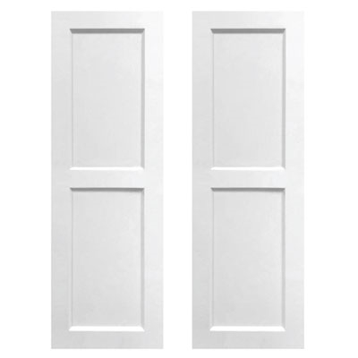 White Flat Panel Composite PVC Exterior Shutters | Forever Shutters