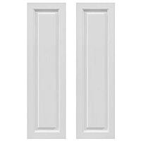 Pair of White Unpainted Frame Panel Composite PVC Exterior Shutters