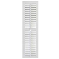 White Unpainted Sample Louver Composite PVC Exterior Shutter with Fixed Tilt Rod