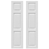 Pair of White Unpainted Transom Raised Panel Composite PVC Exterior Shutters