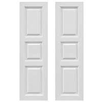 Pair of White Unpainted Raised Panel 40/20/40 Composite PVC Exterior Shutters