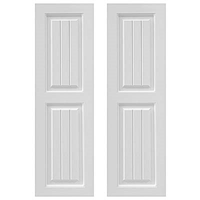 wainscot composite pvc exterior shutter pair white unpainted