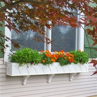 60" X Pattern PVC Window Box Planter/Flower Box with 3 FREE Brackets