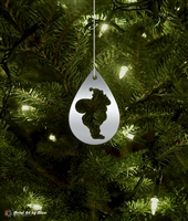 Metal Santa Silhouette Tree Ornament