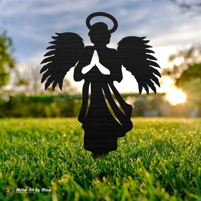Angel with Wings Metal Yard Ornament