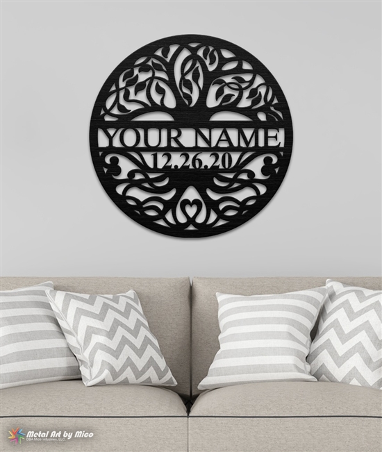 Custom Tree of Life Metal Monogram